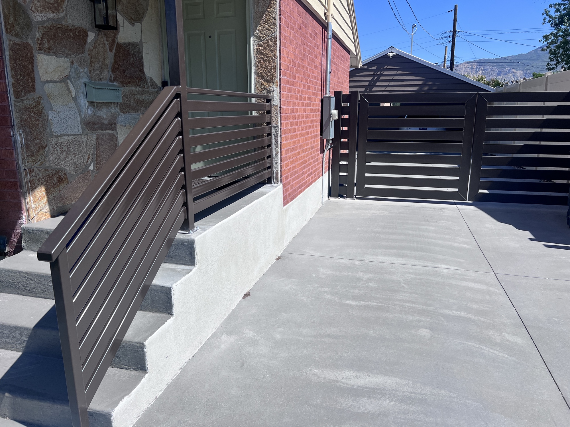 Front entry railing system wider angle view